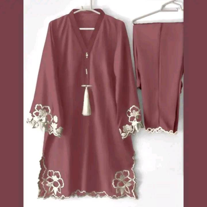 Thumbnail: Queen Studio Present Al Meera 1125 Rayon Fully Stitch Kurti With Fancy Pant