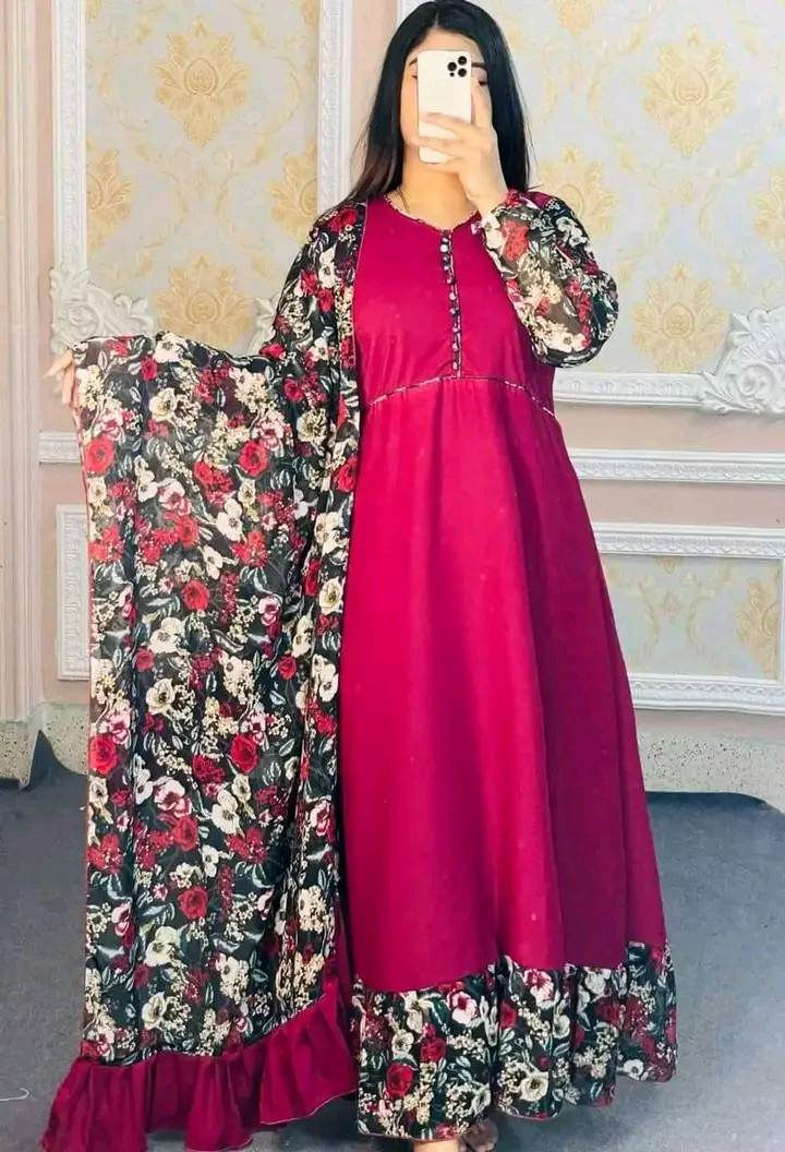 Thumbnail: Long Anarkali Suit With Beautiful Mulmul Dupatta Sets