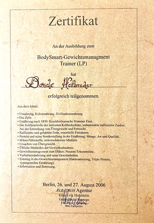 Zertifikat Daniela Heitbreder