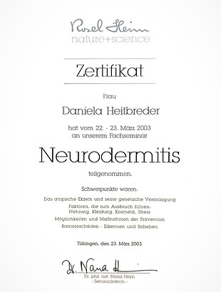 Rosel Heim Zertifikat