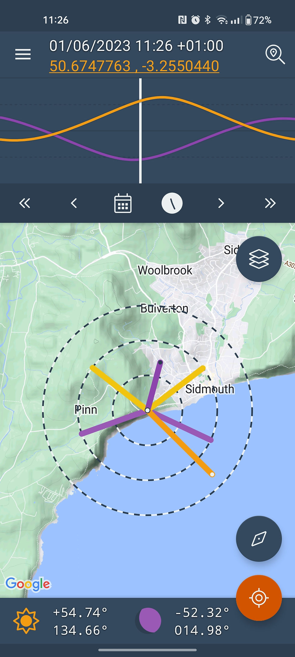 A sunrise and sunset direction prediction app