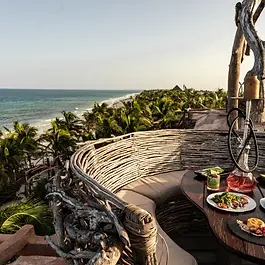 Kanan Tulum beachfront dining and beach club in the Hotel Zone