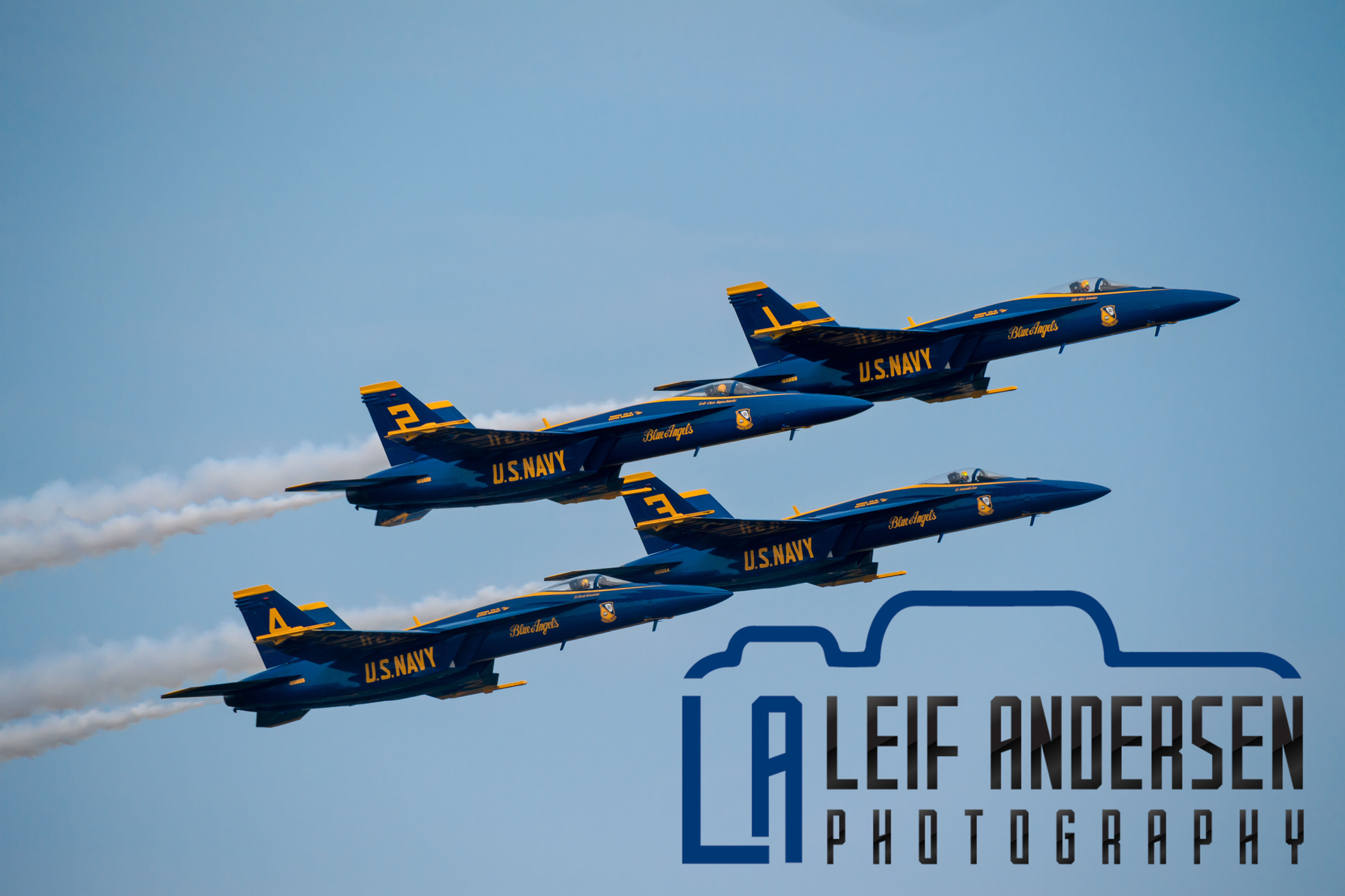 Blue Angels #1-4 in tight formation