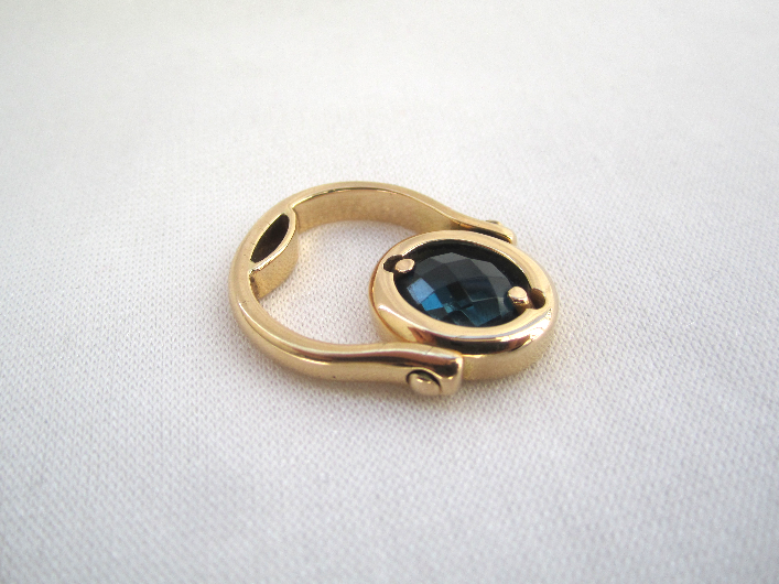 Bague or & topaze bleue