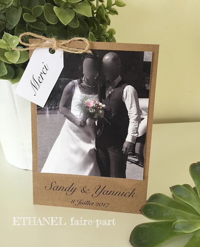 Remerciements Kraft Te Dentelle Ethanelfairepart
