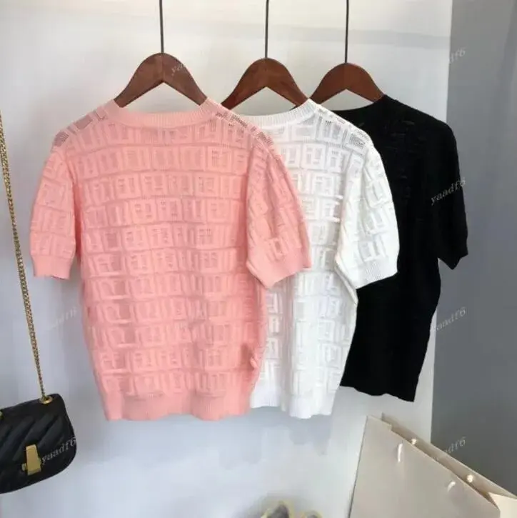 2022 New designer womens t shirt high-end translucent lace sexy women's top lon