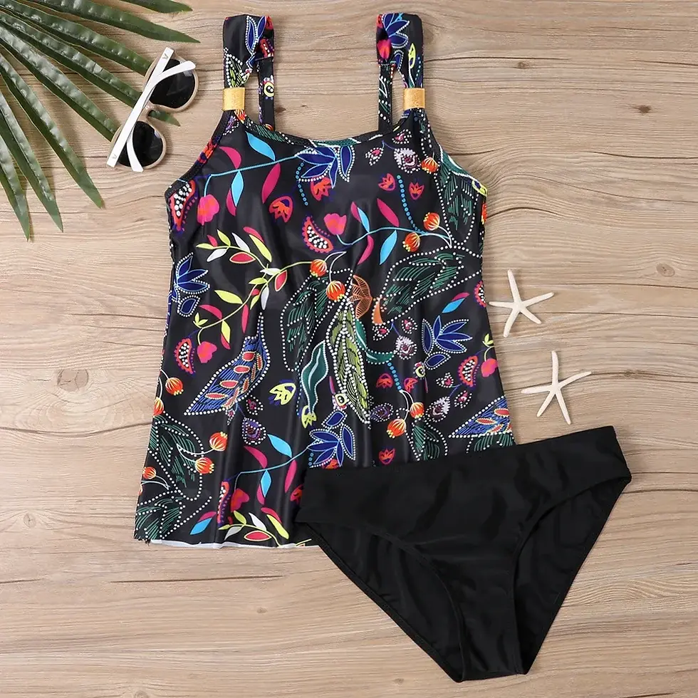 Set 2023 New Summer Ladies Sexy Tankini Two Piece Swimsuit High Waist New Desig