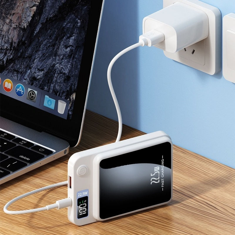 Miniatura: Power Bank 10000mAh Magnético com Tela Digital, Carregador Sem Fio por Induçã