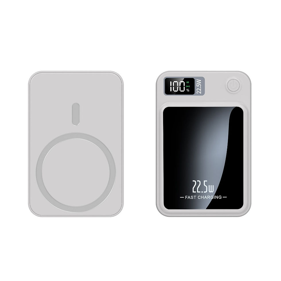 Miniatura: Power Bank 10000mAh Magnético com Tela Digital, Carregador Sem Fio por Induçã