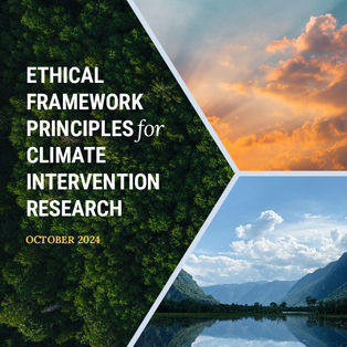 Cover of the English translation of The Ethical Framework Principles for
Climate Intervention Research.