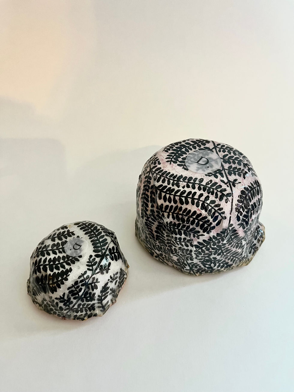 Thumbnail: Botanical Paper Mache Bowl - Black & White Ferns