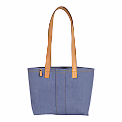 The Chloe Tote | Compact Denim Everyday Tote With Natural Cowhide Leather Detail