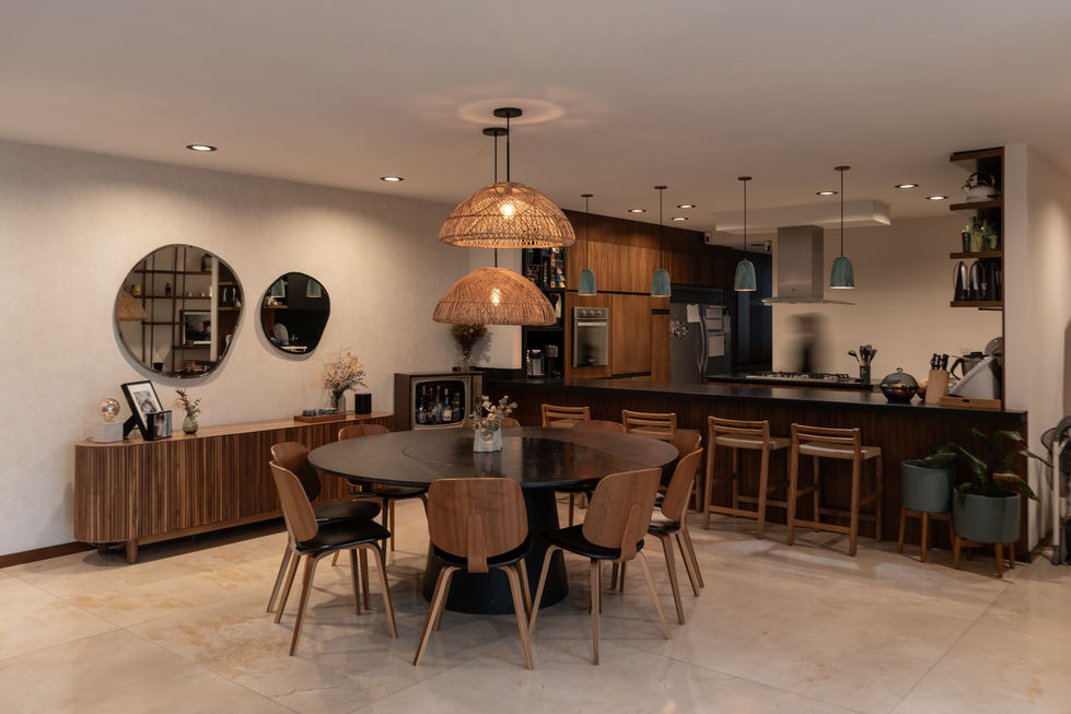 Volcanic stone dinner table