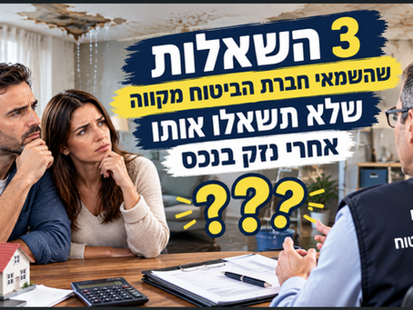 3 השאלות ששמאי חברת הביטוח מקווה שלא תשאלו אותו אחרי נזק בנכס - רביב יזמות