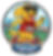 A sticker showing a dog running