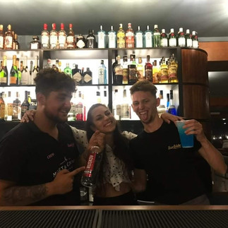 Friends in a bar