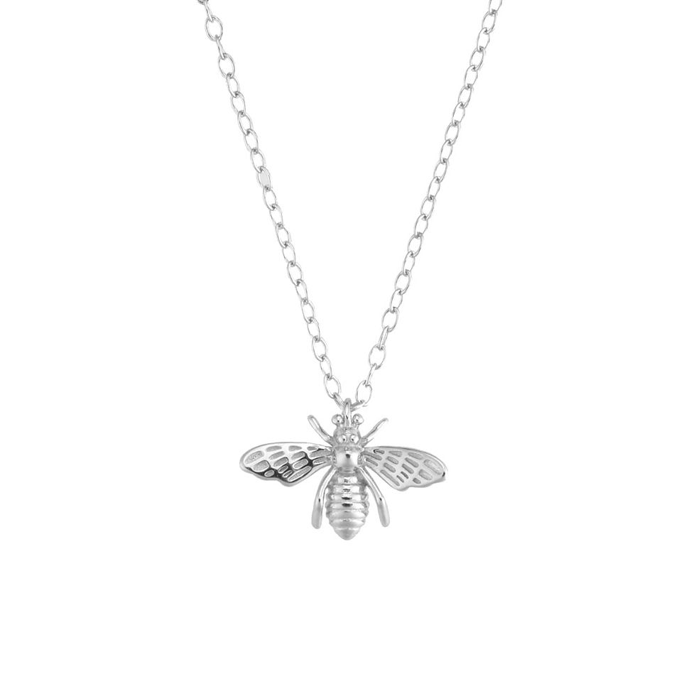 Miniatura: ANDYWEN 925 Sterling Silver Gold Bee Pendant Necklace Women Fashion Luxury Jewel