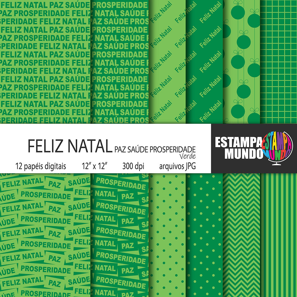 Papel Digital Feliz Natal Verde