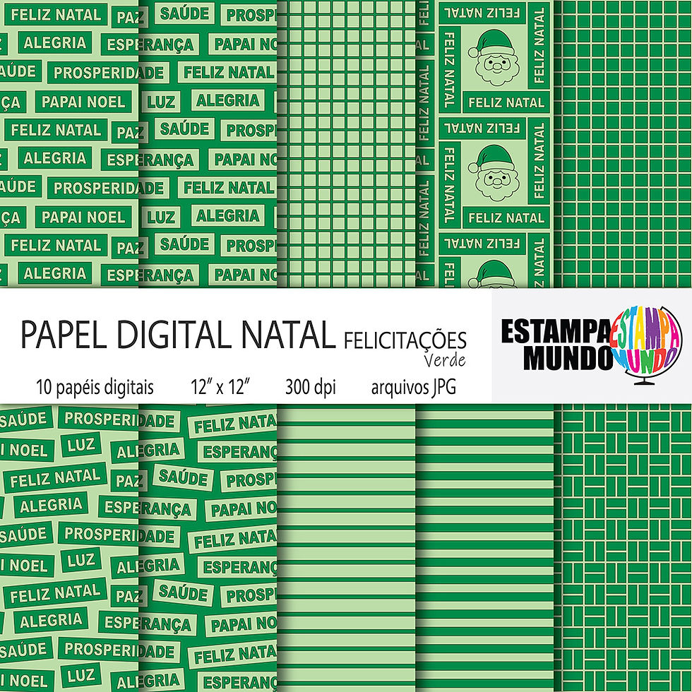 Papel Digital Natal – Felicitações – Verde