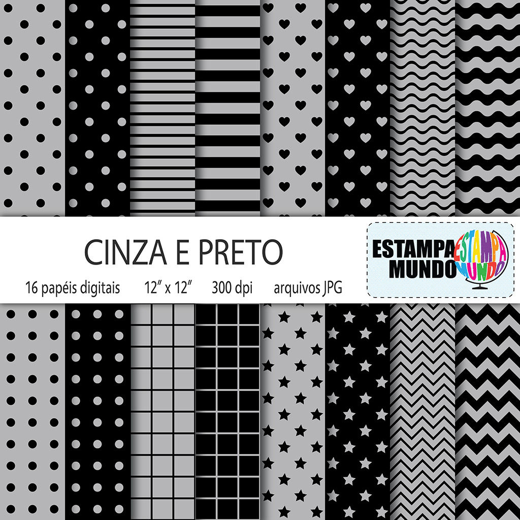 Papel Digital Cinza e Preto