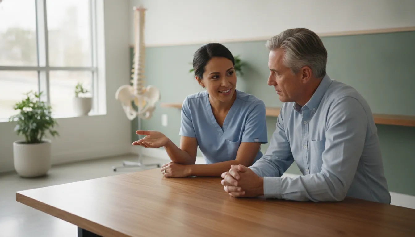 Lower back care plan discussed with a physician during an appointment