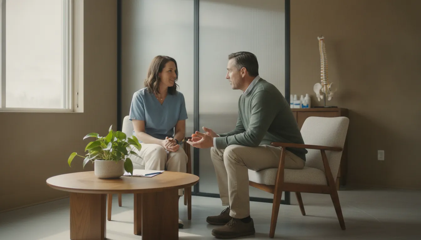 Patient and physician discussing individualized back pain treatment options