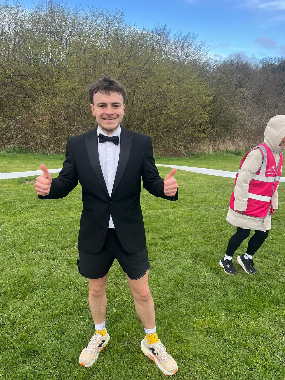 Michael in his tux at Denton Dene Parkrun
