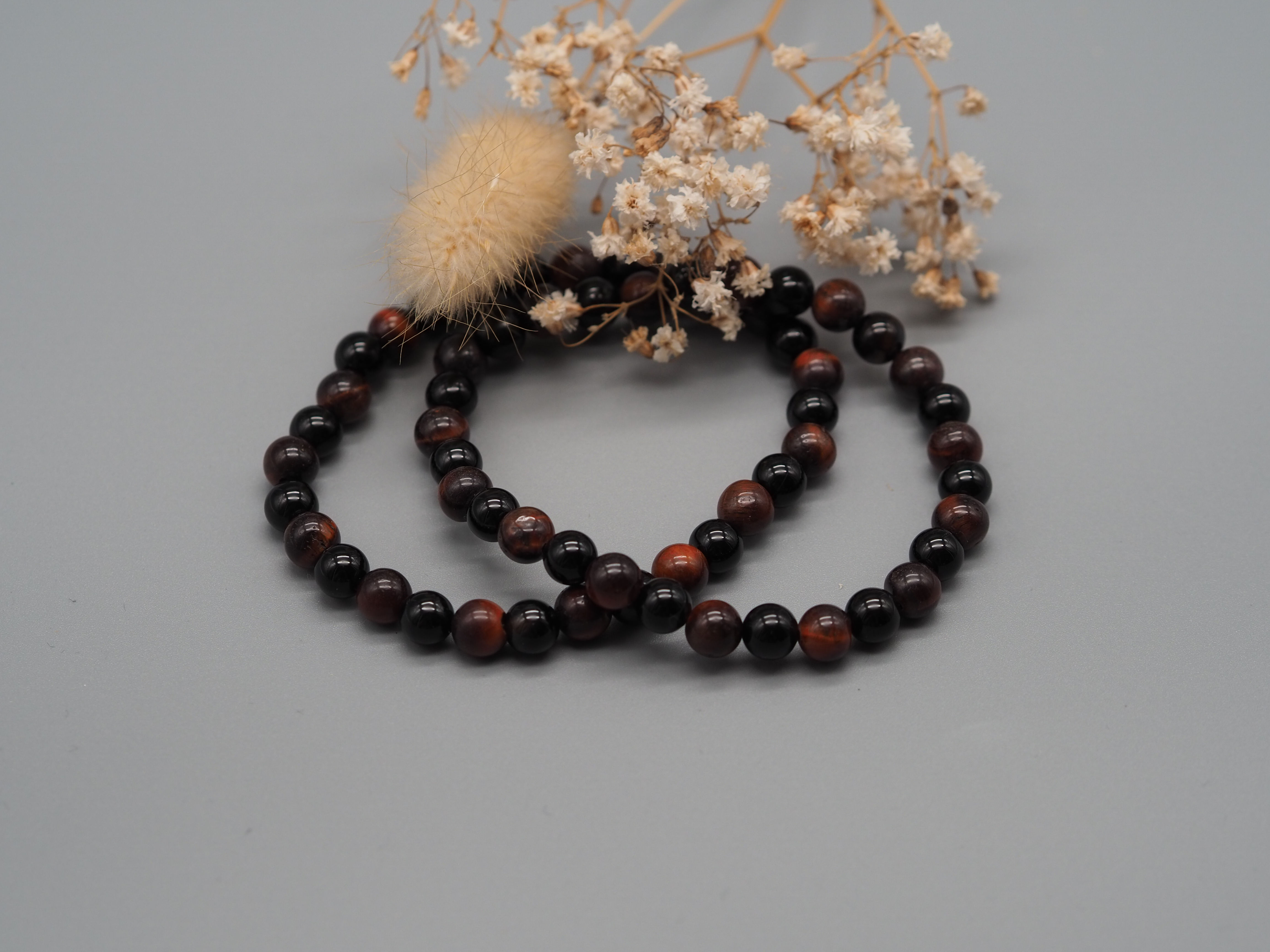 Onyx /rotes Tigerauge Armband, Ø6mmPerlen,AA Qualität