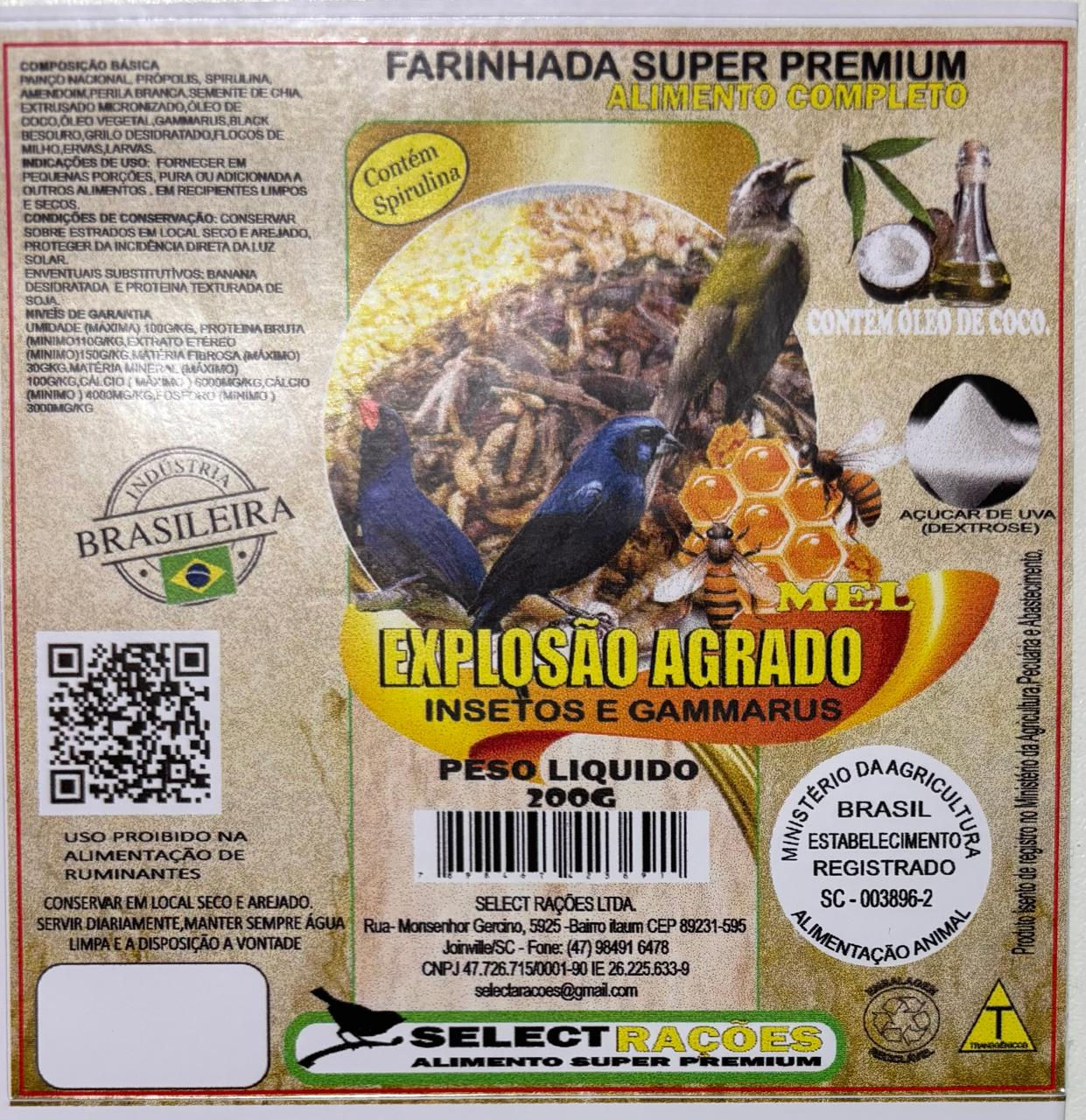 Explosão Agrado Insetos e Gammarus - 300g