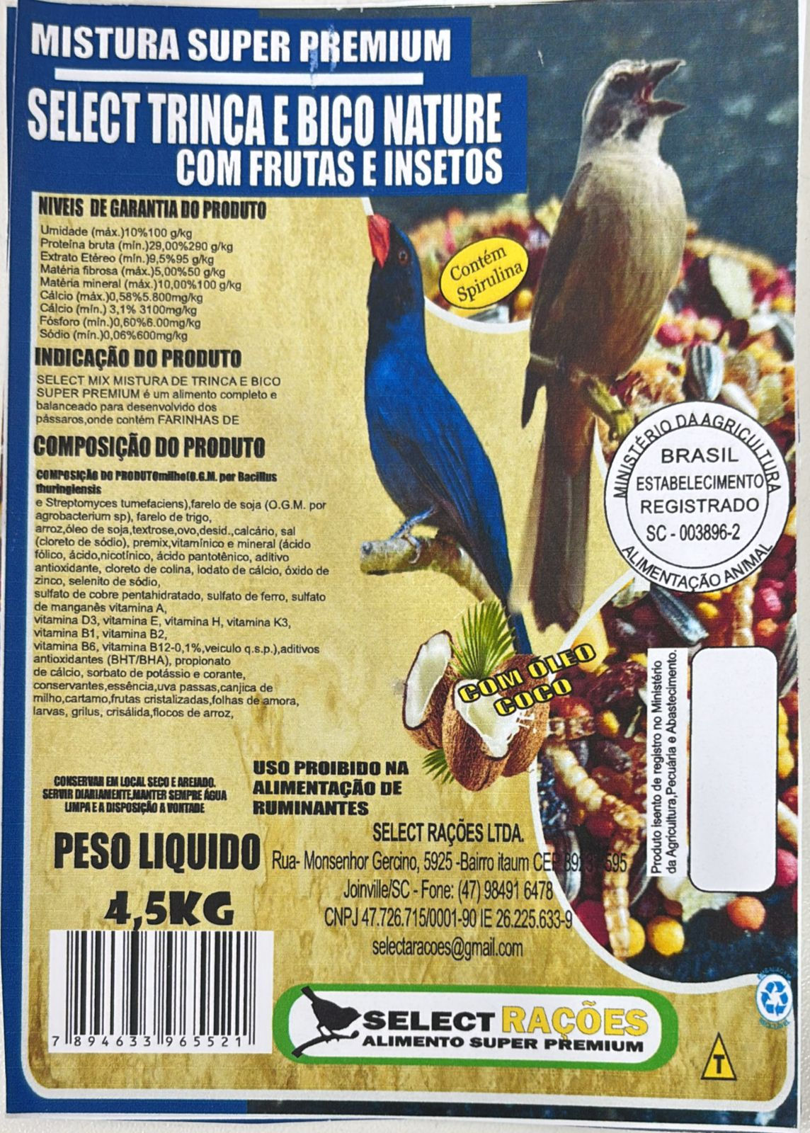 Trinca Nature com Frutas e Insetos - 500g