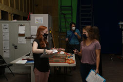 On the set of A Helping Hand.