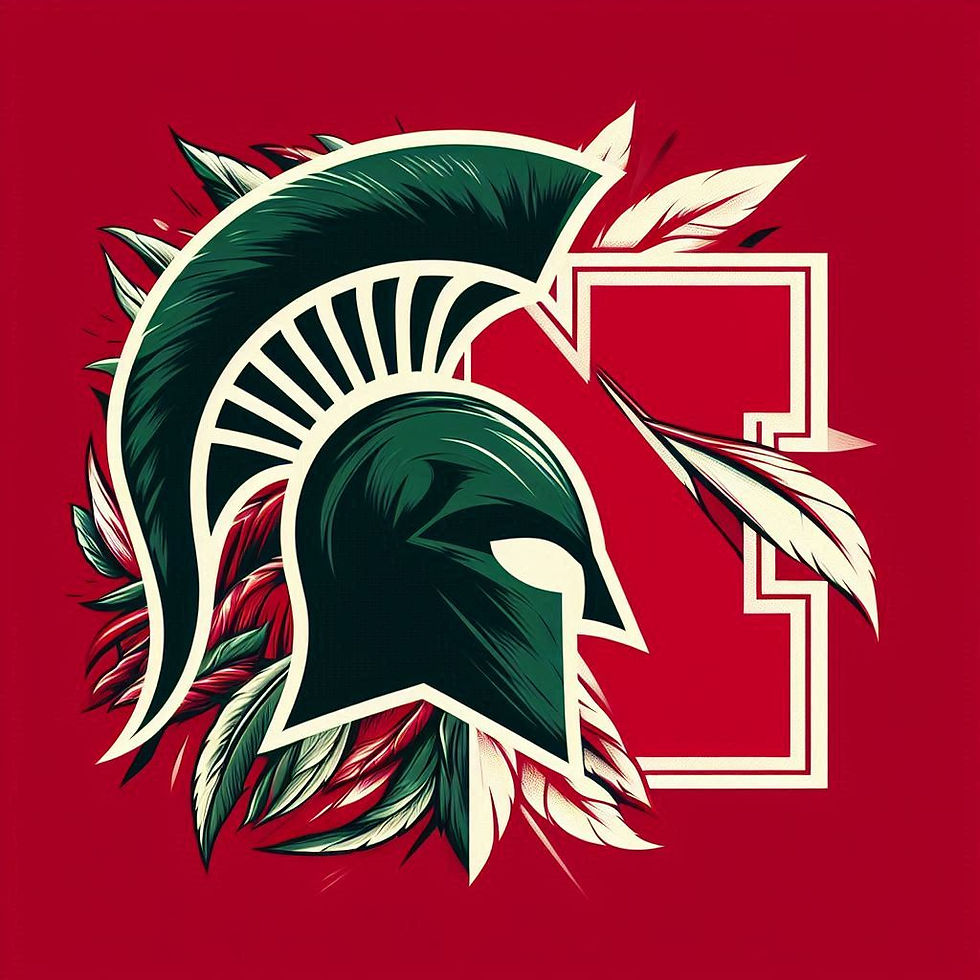 Mash up of Michigan State and Nebraska logos