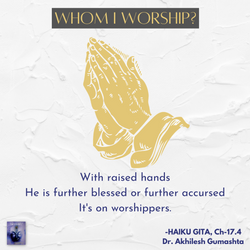 With raised hands He is further blessed or further accursed It's on worshippers haikugita 