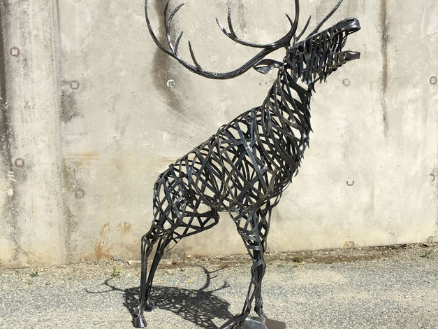 roaring stag.jpeg, sculpture, metal, 