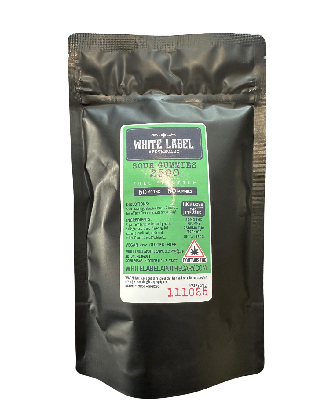 2500mg White Label Sour Gummies