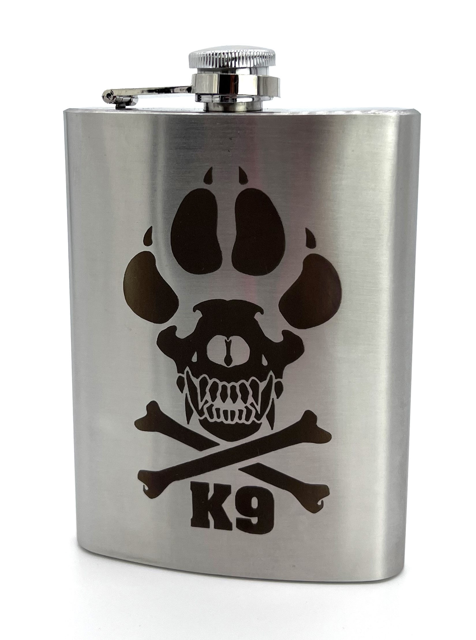 K9 Crossbones | 8oz. Flask | Laser Etched