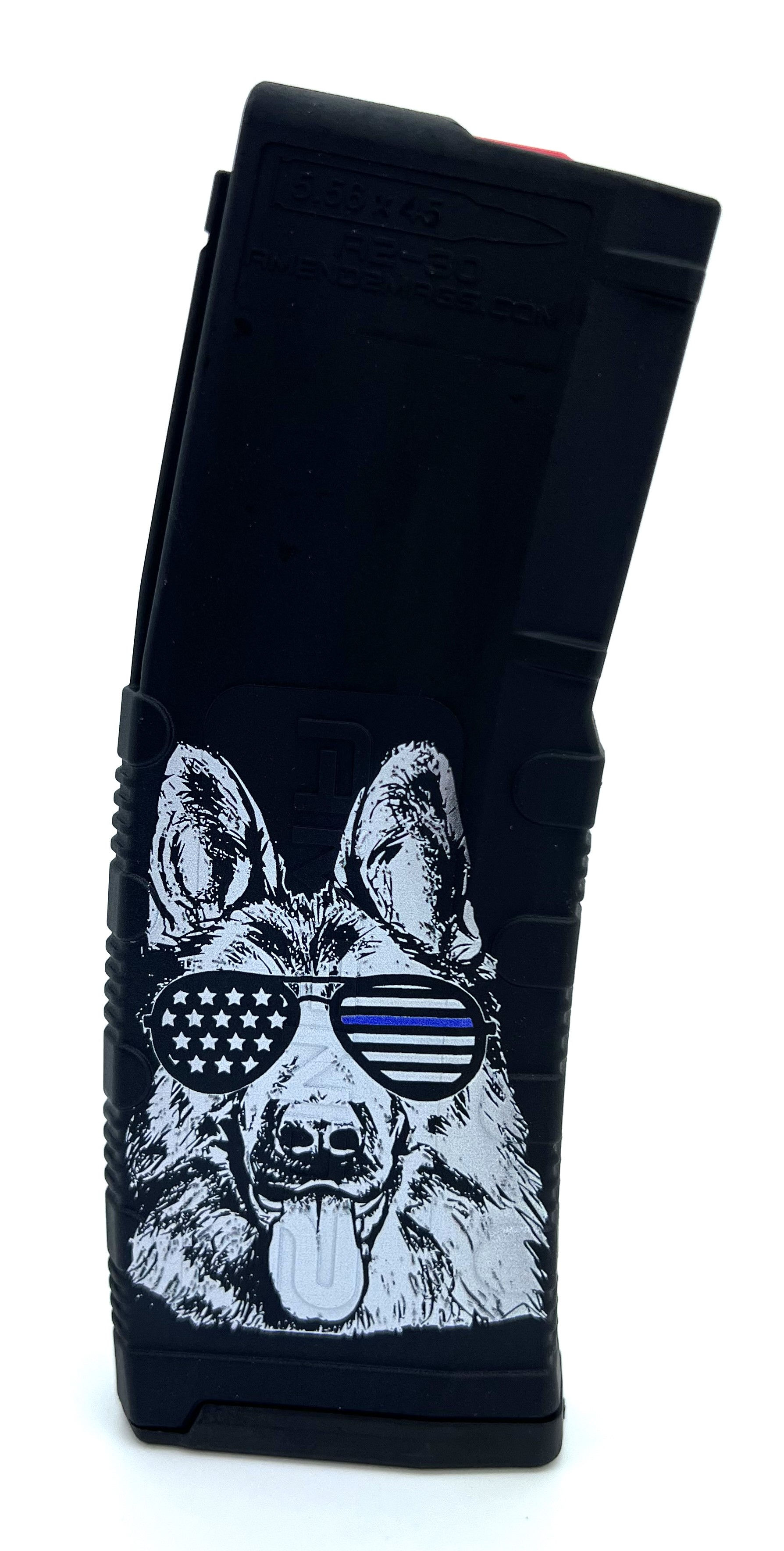 Amend2 | AR-15 30 Round Magazine | Police K9 German Shephard Thin Blue Line