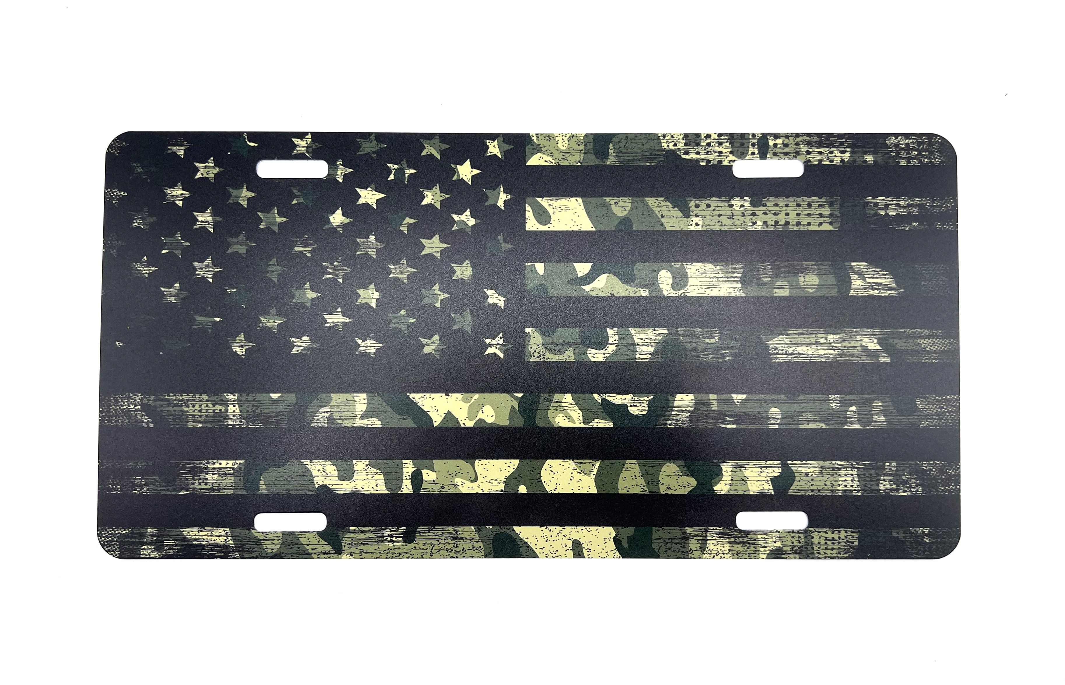 Camo American Flag | License Plate