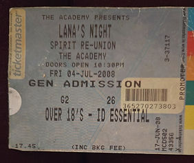 Ticket for "Lana's Night", a charity fundraising event organised to help raise money for Lana's brain operation.