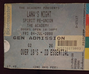 Ticket for "Lana's Night", a charity fundraising event organised to help raise money for Lana's brain operation.
