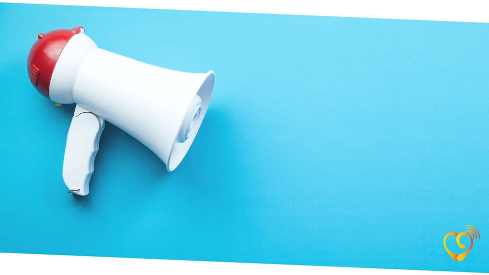 megafone representando alerta para sinais sobre perda auditiva