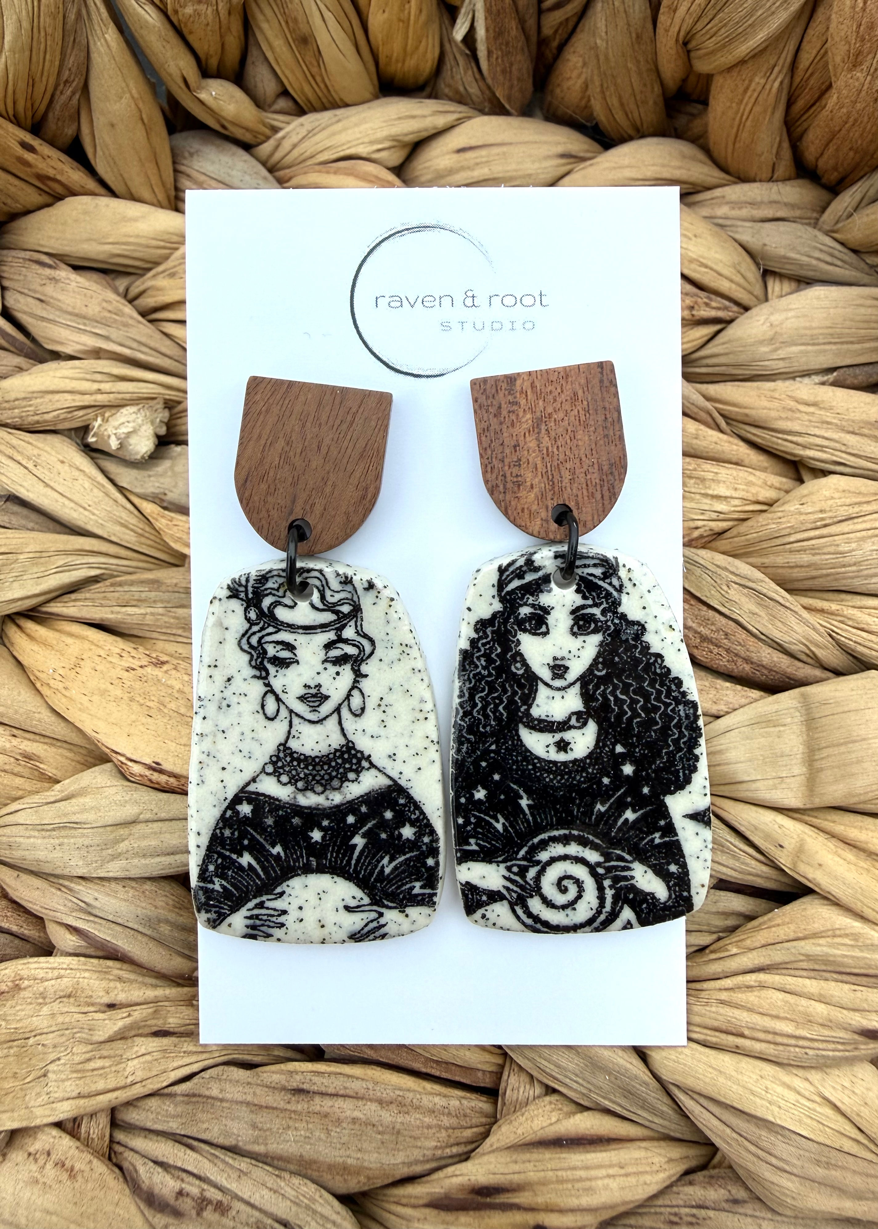 Fortune Teller Porcelain Earring