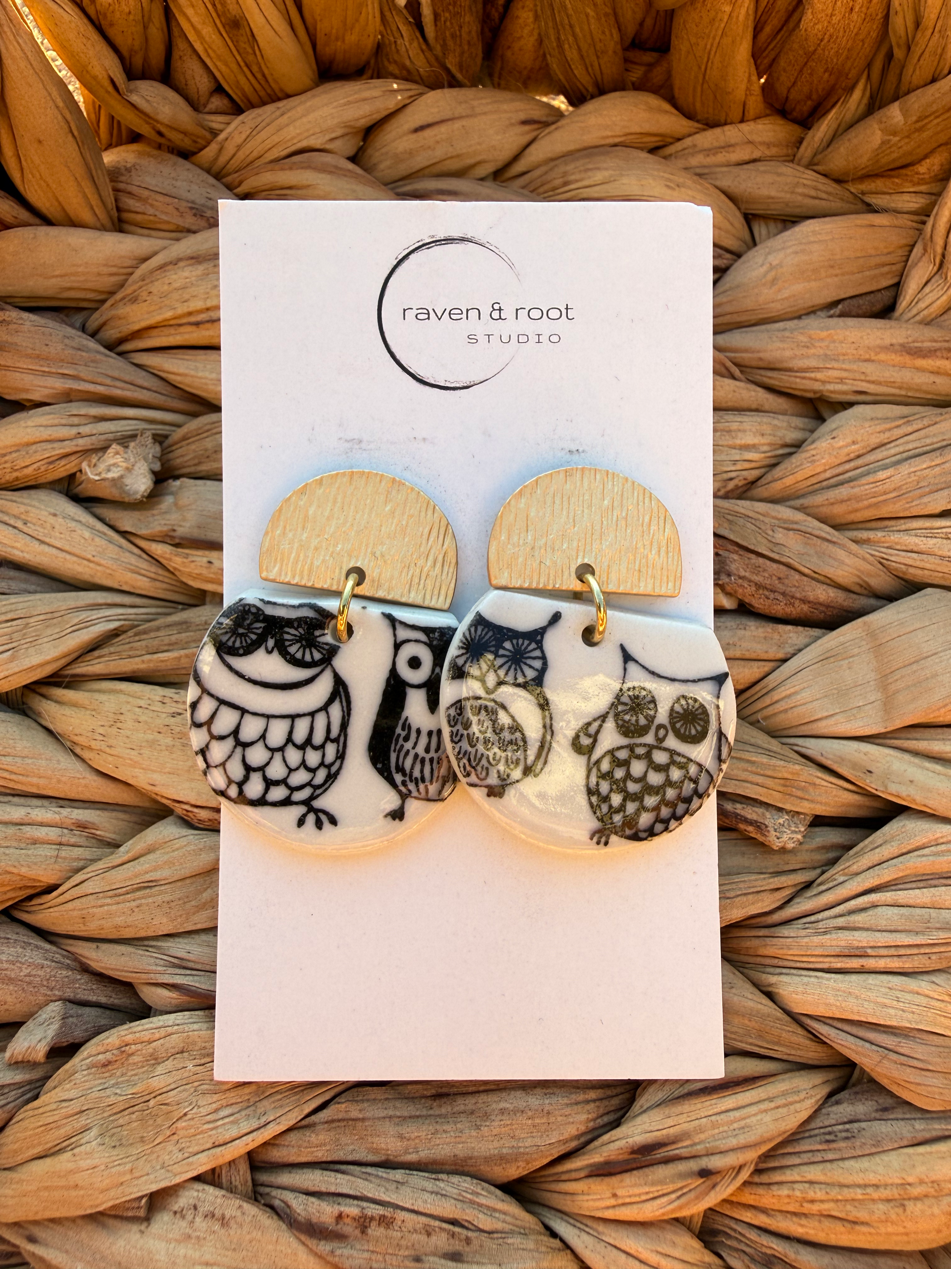 Owl Porcelain Earrings