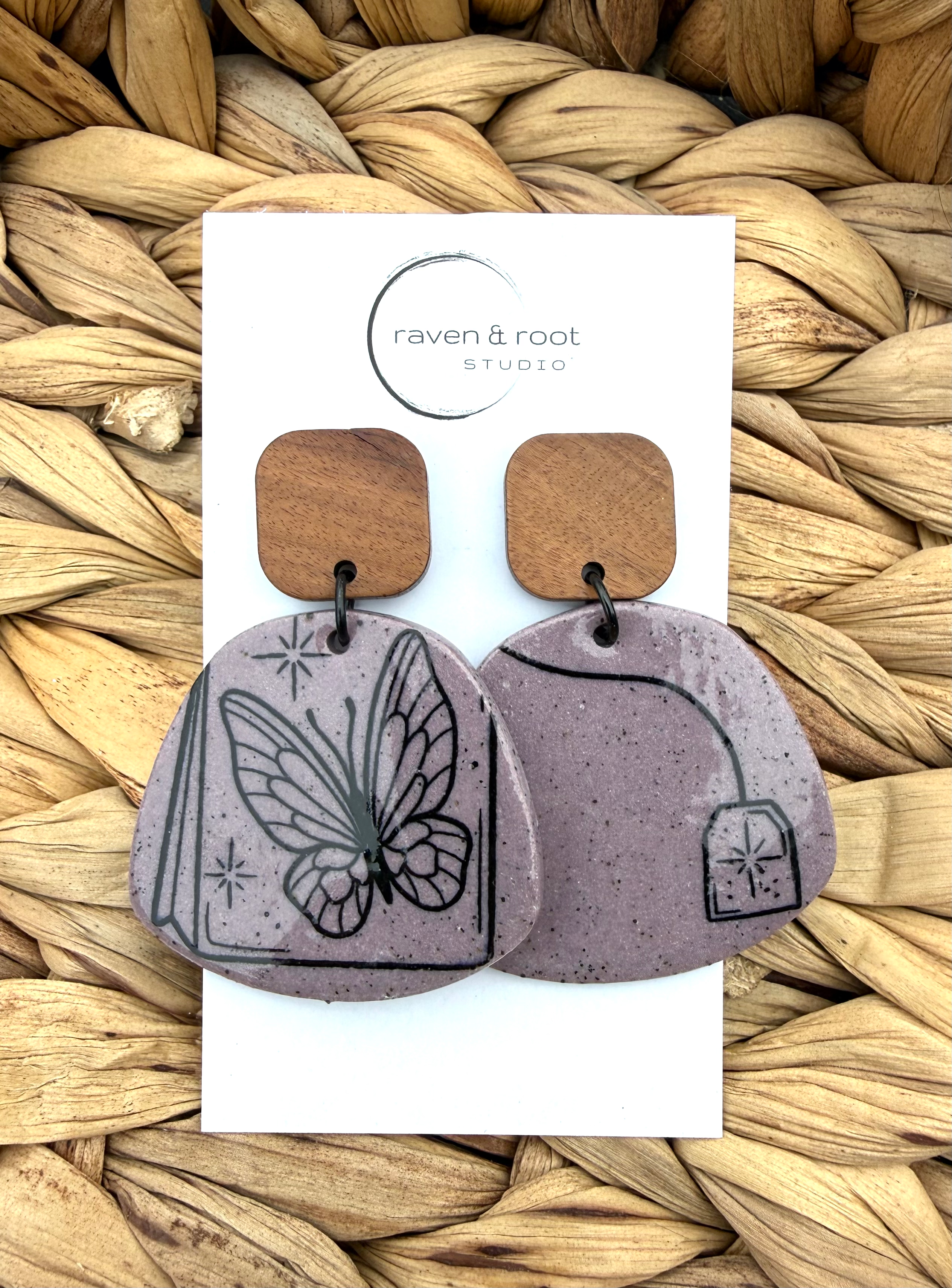 Butterfly Tea Porcelain Earrings