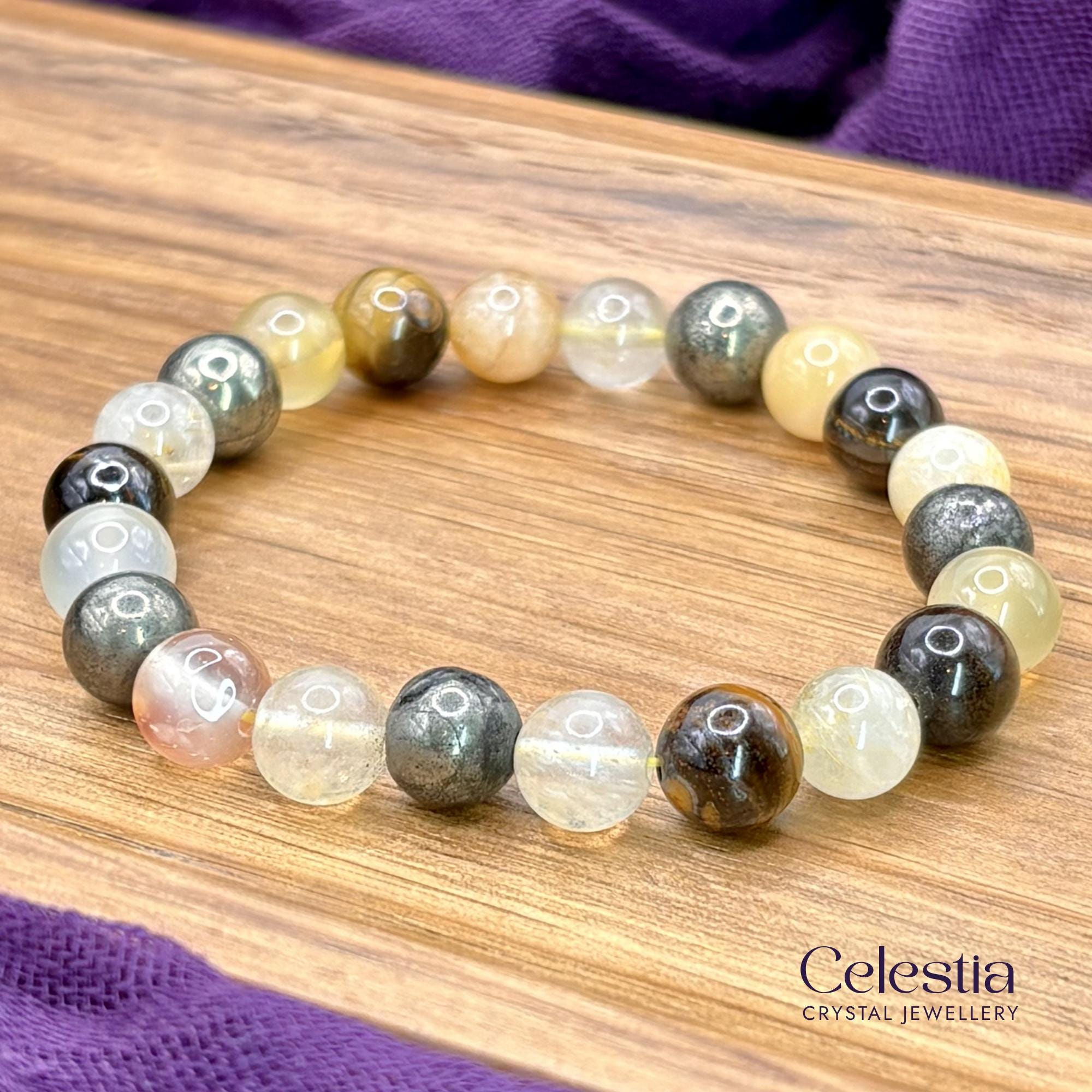 Solar Plexus Chakra Bracelet | Natural Gemstone Crystal Stacking Jewellery