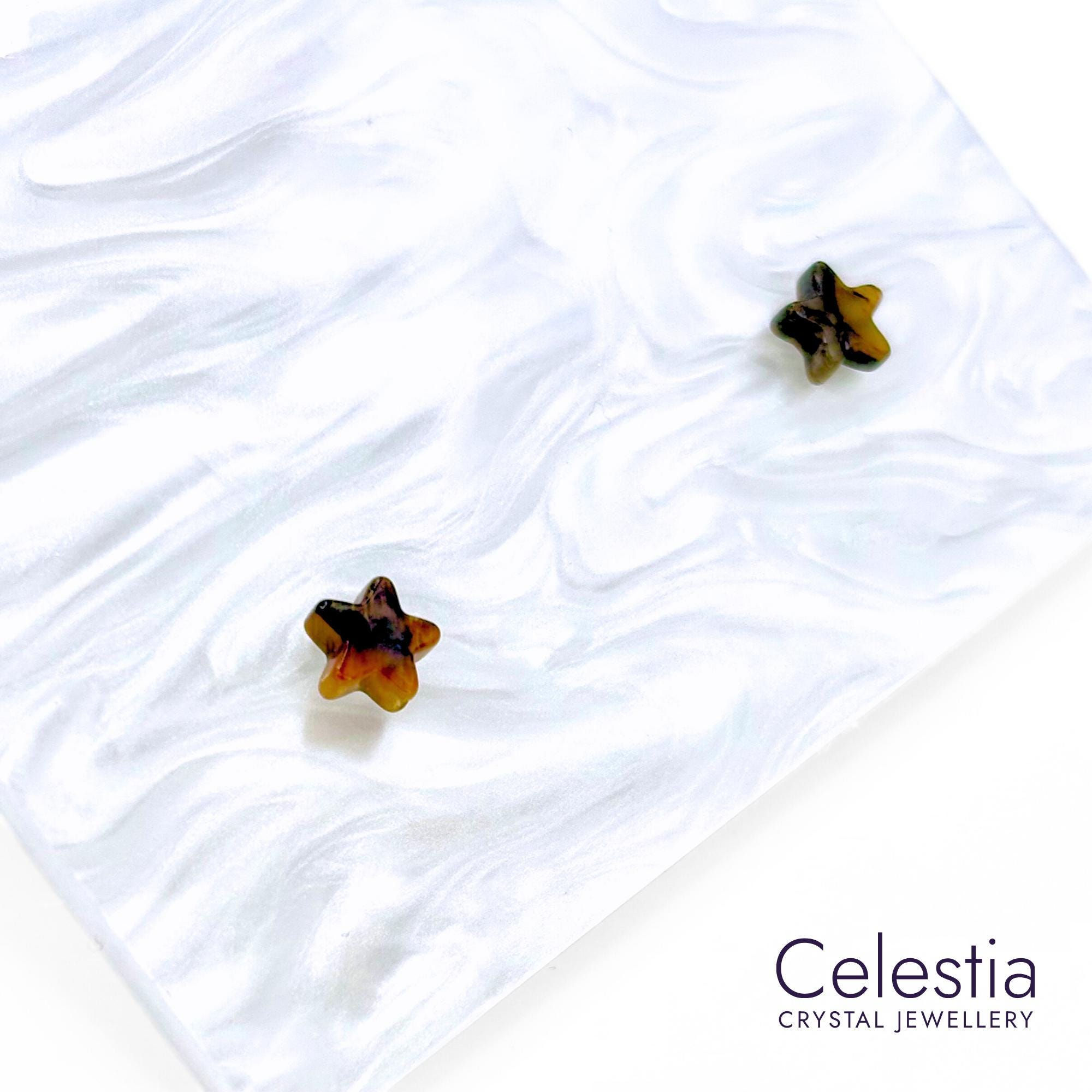 Tiger’s Eye Star Stud Earrings | Natural Gemstone Crystal Jewellery