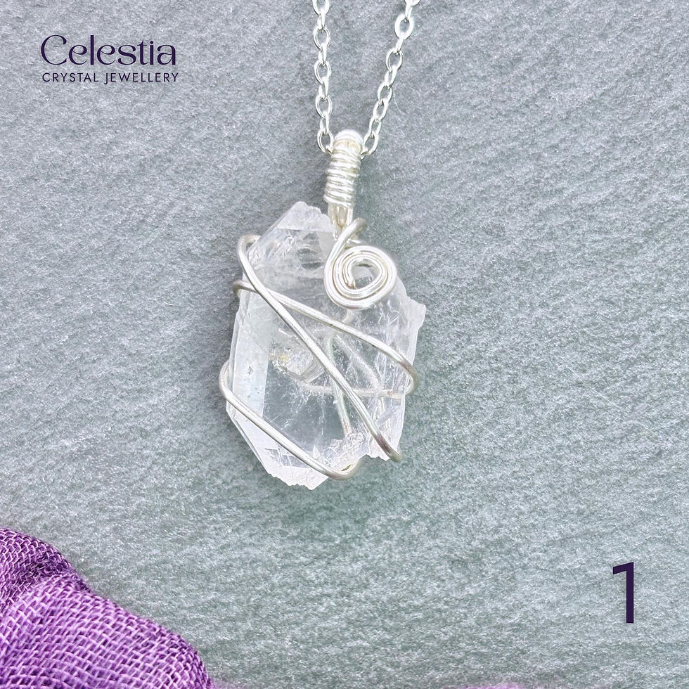Faden Quartz Silver Necklace | Natural Gemstone Crystal Pendant Jewellery