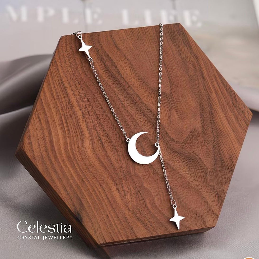 Shooting Star & Moon Necklace | Minimalist Celestial Pendant
