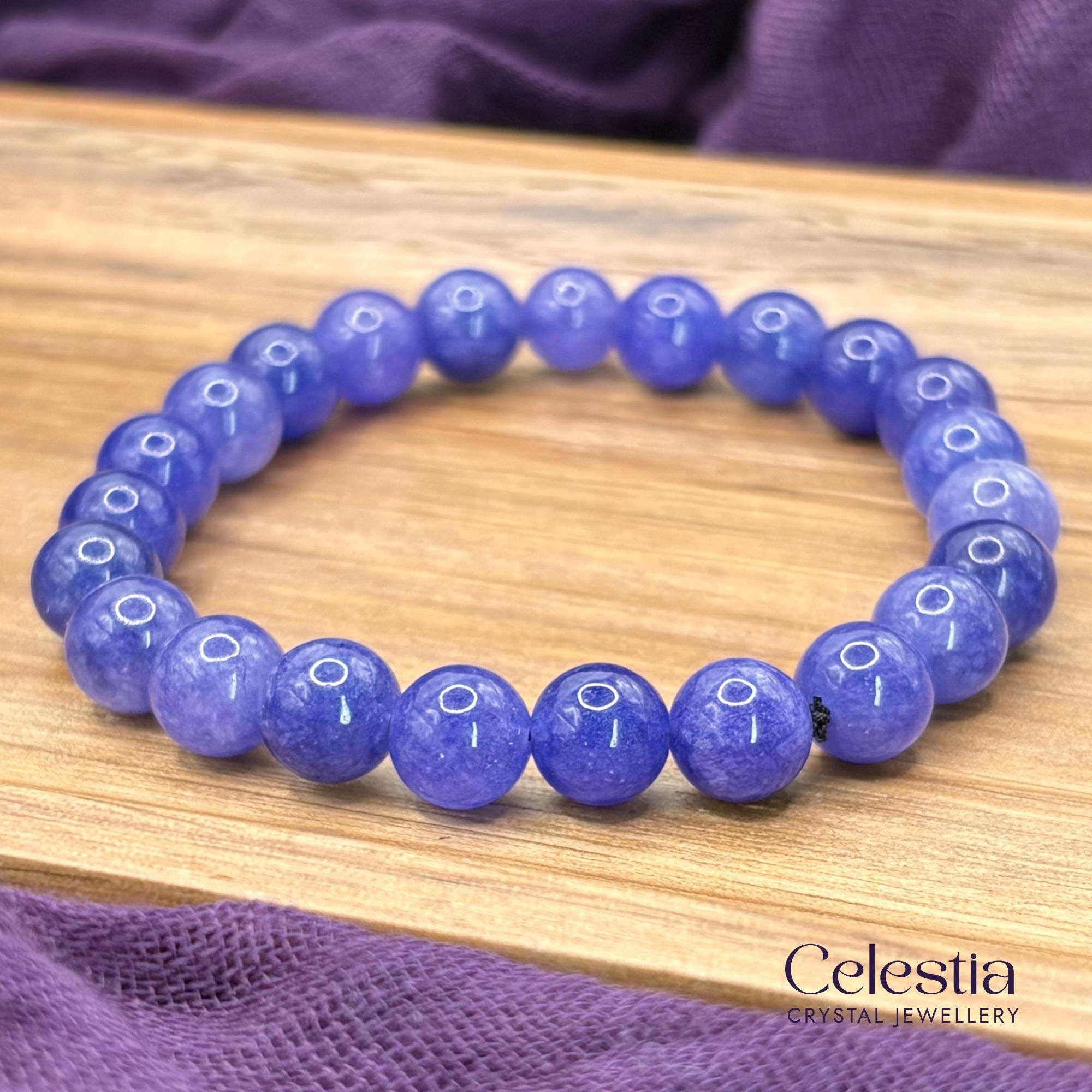 Kyanite Beaded Bracelet | Natural Gemstone Crystal Stacking Jewellery