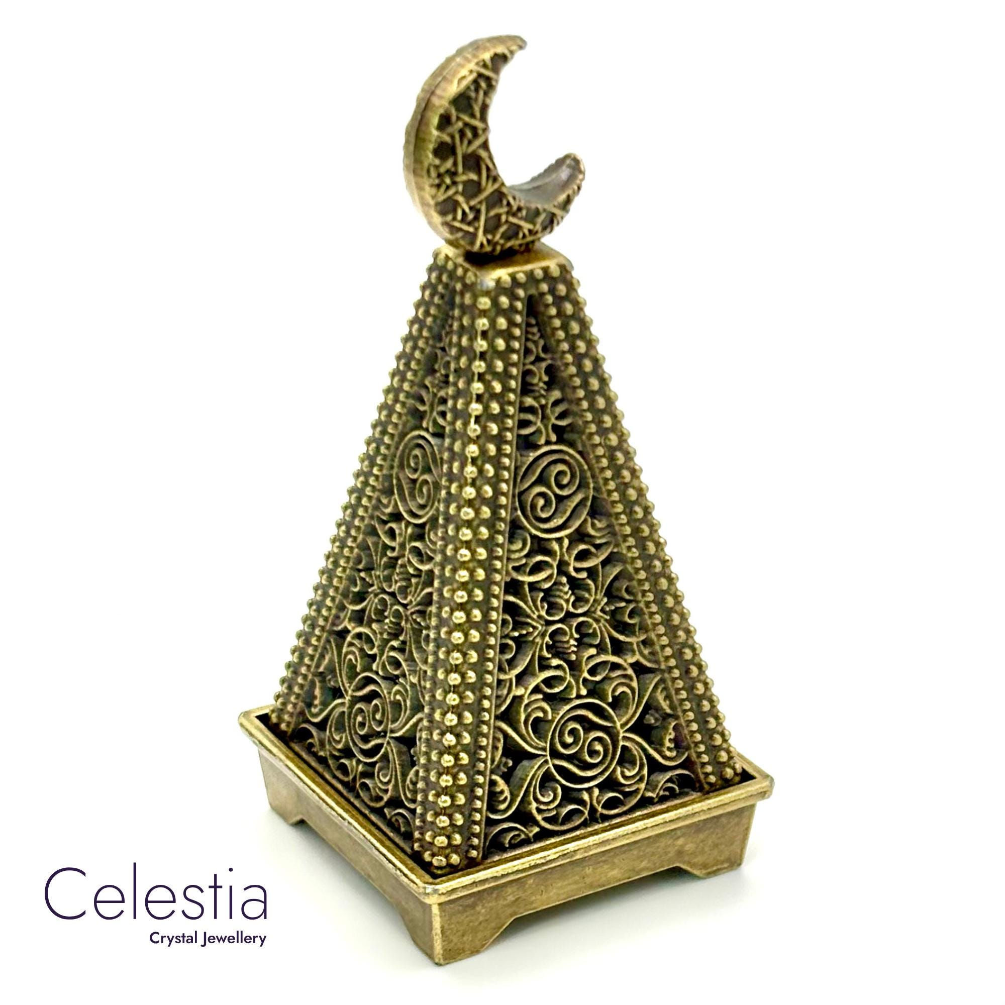 Ornate Metal Cone Burner & Incense Bundle | Decorative Aromatherapy Holder